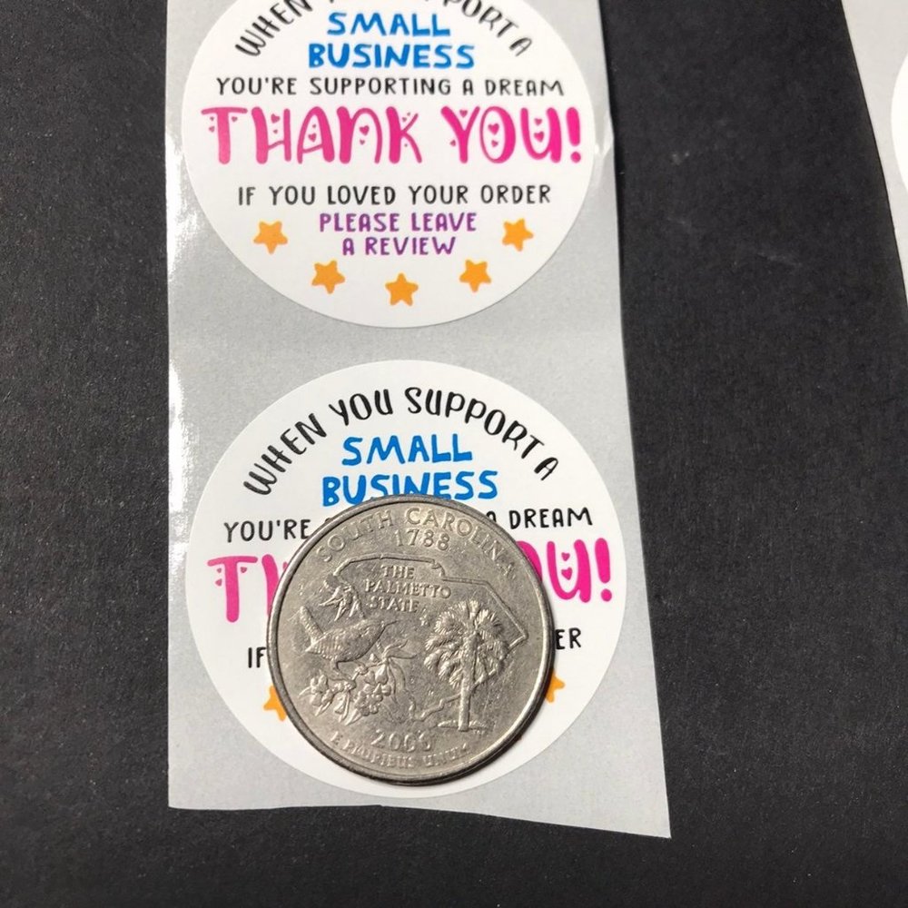 200 thank you for support my small business sticker  1.5 inch - Picture 5 of 6